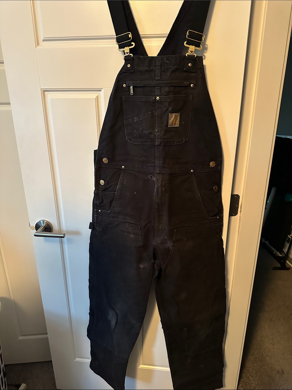 Men's Black Work Overalls - Durable Canvas Bib Overalls